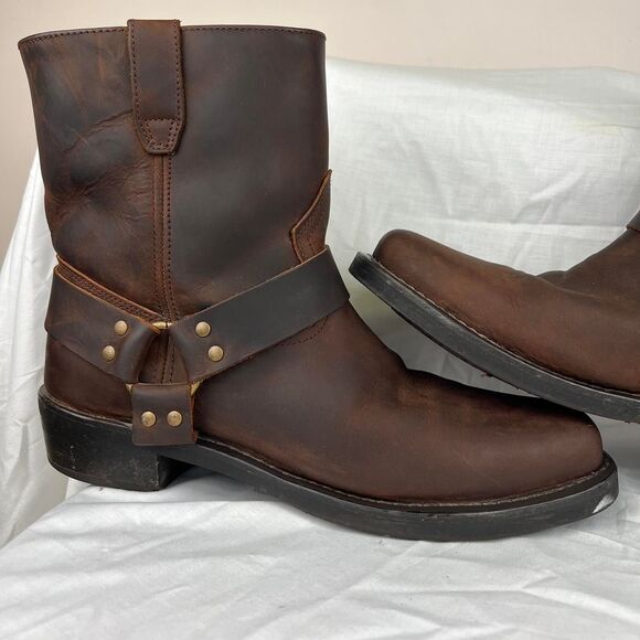 Dingo DI19094-Brown-W-Harness Leather CowBoy Motorcycle Boots Size 15 - Picture 3 of 8